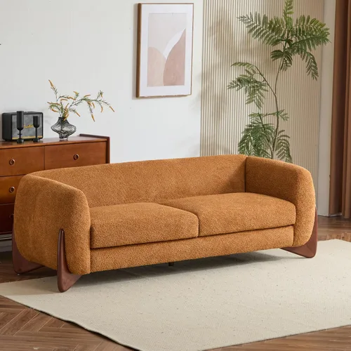 Vista 15 de Christopher Knight Home Almab - Sofá de 82 pulgadas, acogedor sofá tapizado Boucle de 3 plazas, sofá con marco de madera, cómodos sofás para sala