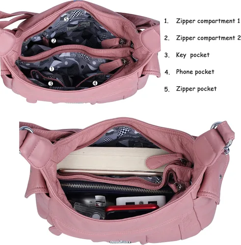 Vista 6 de Angelkiss Bolsos cruzados para mujer bolsos de hombro y monederos medianos de piel sintética