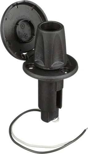 Vista 2 de attwood 910R2PSB-7 LightArmor™ Serie 910R Base de luz redonda enchufable - para luz de poste completo, 2 pines, cubierta de acero inoxidable negra