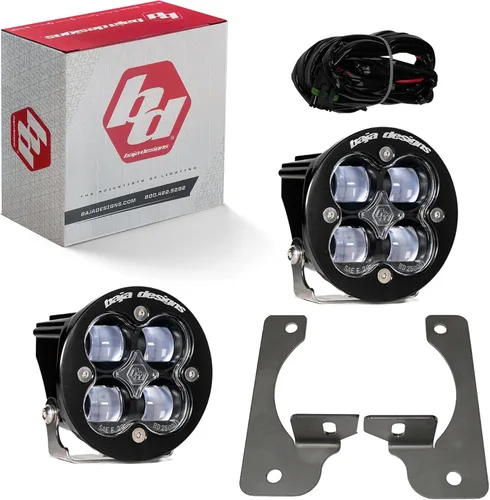Vista 21 de Kit de luces LED de niebla de bolsillo Baja Designs Squadron-R SAE compatible con Jeep Gladiator 2020-22; Wrangler JL 2018-22 parachoques OEM