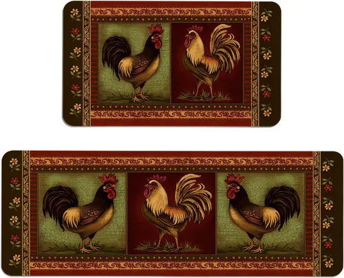 Vista 26 de Mloabuc® Tapete decorativo de flores, tapetes de cocina de arpillera de arpillera para mujer, accesorios de cocina para exteriores, 17 x 30 pulgadas