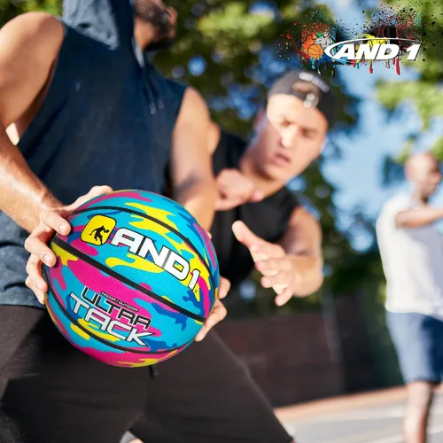 Vista 6 de Balón de baloncesto AND1 Ultra Grip Advanced Premium de goma (desinflado con bomba incluida): Balón de baloncesto oficial de tamaño reglamentario 7