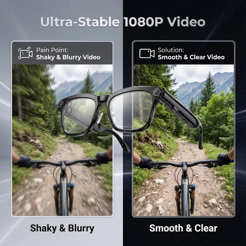Vista 12 de Lentes inteligentes AI con cámara, gafas de cámara HD de 8 MP
