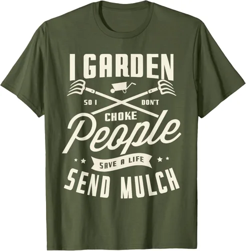 Vista 31 de I garden so I don't choke People save Life spend mulch T-Shirt, Negro