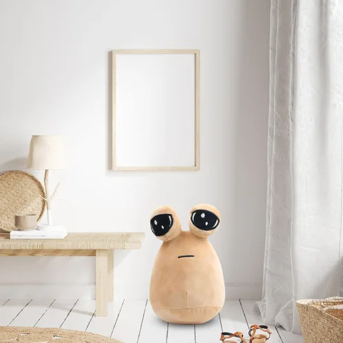 Vista 7 de BULINGNA Lindo peluche de Pou de dibujos animados, juguete de peluche de Alien Pou, regalo de cumpleaños para niños y adultos