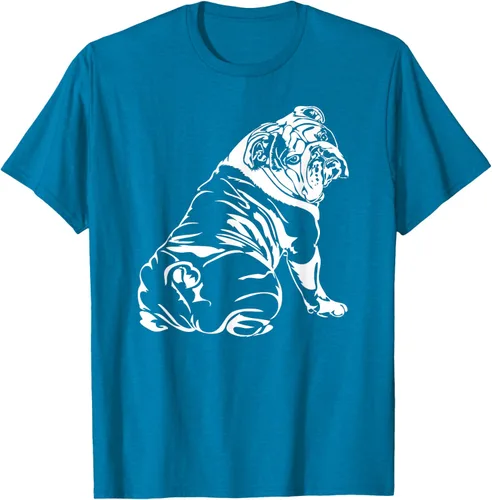 Vista 61 de Gracioso Bulldog Inglés playera perro Hund playera regalo, Azul (Heather blue)