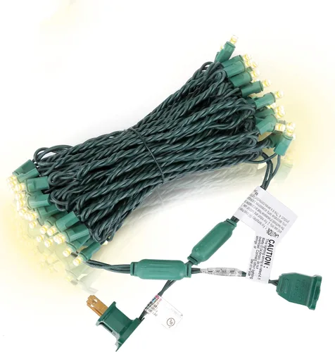 Vista 10 de Luces LED de Navidad, 50 unidades, luz LED de Navidad sin costuras para exteriores e interiores, grado de iluminación comercial, luz roja, cable