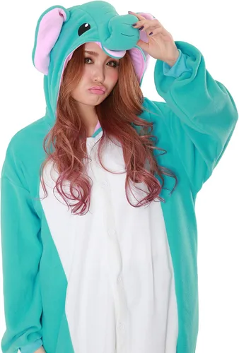 Vista 5 de Elefante Kigurumiadultos disfraz talla única Azul