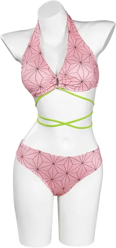 Vista 2 de BAKUGOU Tanjiro - Traje de baño para mujer Tanjiro Nezuko traje de baño Kimetsu No Yaiba traje de baño Demon Slayer Giyuu