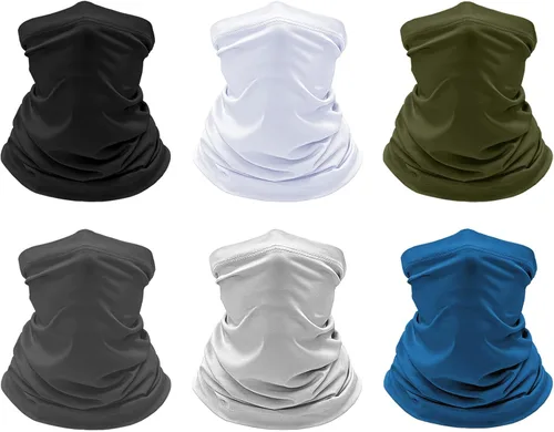 Vista 8 de Paquete de 6 polainas refrescantes para el cuello, máscara facial para verano, transpirable, antipolvo, UV, bufanda para hombres y mujeres, pesca