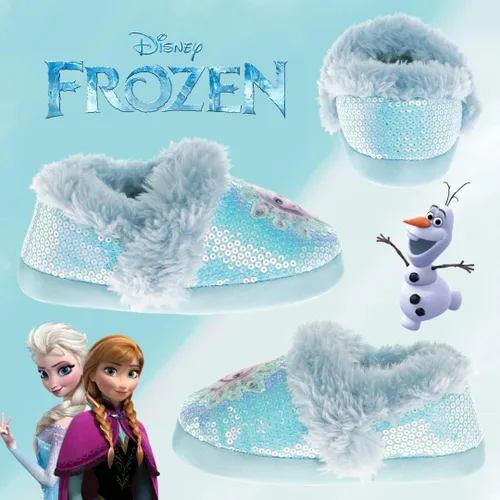 Vista 4 de Disney Frozen 2 Elsa and Anna - Pantuflas de felpa ligeras cálidas cómodas suaves y cómodas para la casa bebéniño pequeño
