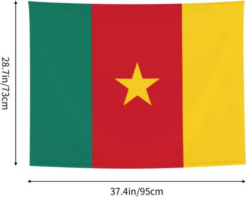 Vista 7 de Rqwaaed Tapiz de bandera de Camerún adorna perfectamente la pared de 29 x 37 pulgadas