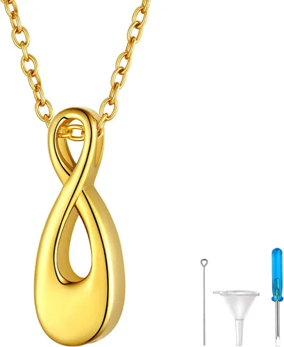 Vista 236 de FindChic Collares personalizados con urna para cenizas, barra vertical, gato, luna, reloj de arena, garra de perro, acero inoxidable, chapado en oro