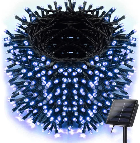 Vista 15 de Luces solares de Navidad para exteriores, tira de luces de 33 pies con 100 luces LED con 8 modos, luces de hadas impermeables para Navidad