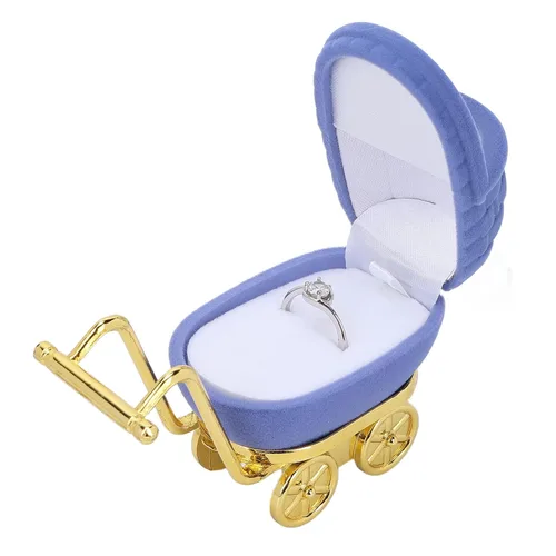 Vista 8 de Mini estuche de viaje para joyería, caja de joyería con forma de carro de bebé, organizador de regalos personalizado para mujeres y niñas, estuche