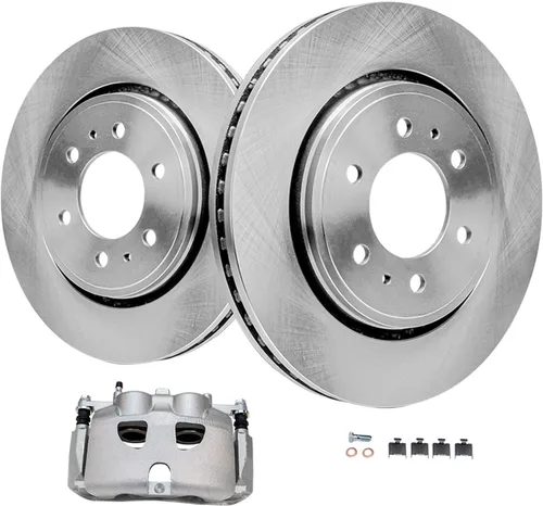 Vista 21 de Detroit Axle - Kit de freno delantero para Toyota RAV4 Prius V Lexus HS250h Scion xB Rotores de freno de disco de 10.83 pulgadas Pinza de freno