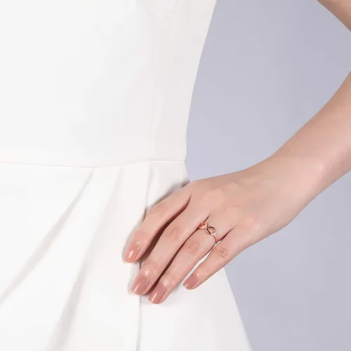 Vista 5 de SOMEN TUNGSTEN Anillo de plata de ley 925 con nudo infinito, anillo de boda de eternidad, tamaño 4-11