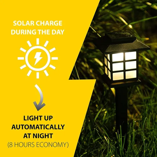 Vista 5 de ZONETECH Luz solar para exteriores, paquete de seis lámparas brillantes de alta calidad, a prueba de lluvia, camino, patio, césped, jardín (6 piezas)