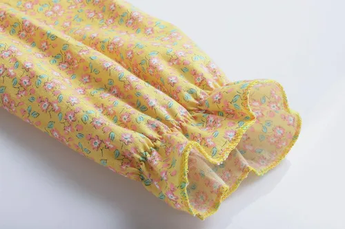 Vista 4 de Disfraz ReliBeauty Pioneer Girl de Laura Ingalls Wilder, color amarillo