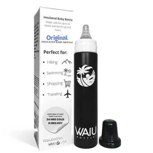 Vista 17 de Waiu - Biberón aislado de acero inoxidable de 4 onzas, mantiene las bebidas frías 24 horas, calientes 8 horas, sin BPA, aislado al vacío, biberón