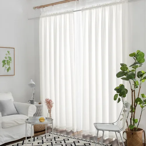 Vista 40 de Melodieux Cortinas de Niveles Semitraslúcidas Negras de 24 Pulgadas de Largo para Cocina, Cafetería, Dormitorio, Ventanas Pequeñas, Aspecto de Lino
