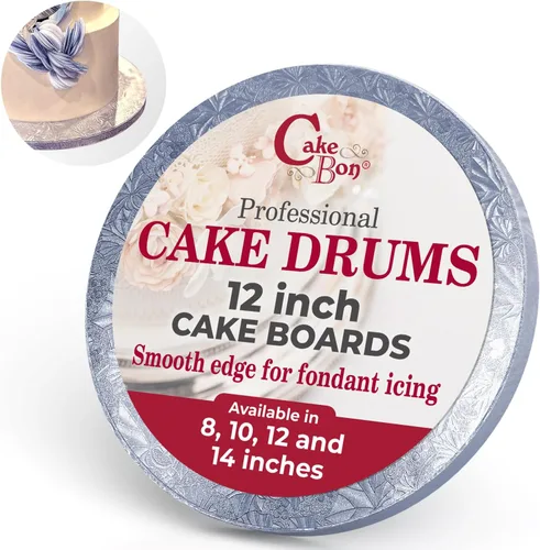 Vista 16 de Cakebon Tablas redondas para tartas – Tambores resistentes de 1/2 pulgada de grosor – Base profesional de 8 pulgadas para bordes totalmente