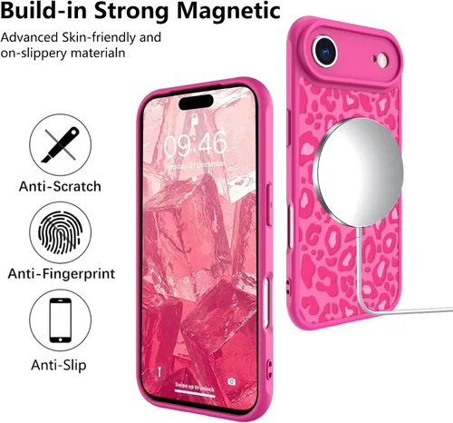 Vista 19 de KANGHAR - Funda compatible con iPhone 11, diseño de leopardo negro, textura de neumático antideslizante, a prueba de golpes, funda protectora