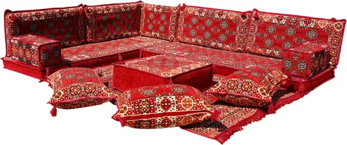 Vista 36 de arabicsofa Juego de Sofá Majlis Árabe de Esquina en Forma de L – Cojín Modular de Piso con Almohadas de Respaldo
