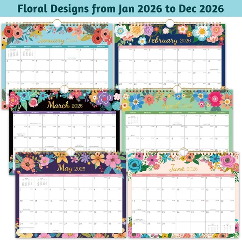 Vista 5 de Calendario de pared 2026, enero de 2026 a diciembre de 2026, 11 x 8.5 pulgadas, calendario 2026, calendario de pared 2026, calendario de pared de 12