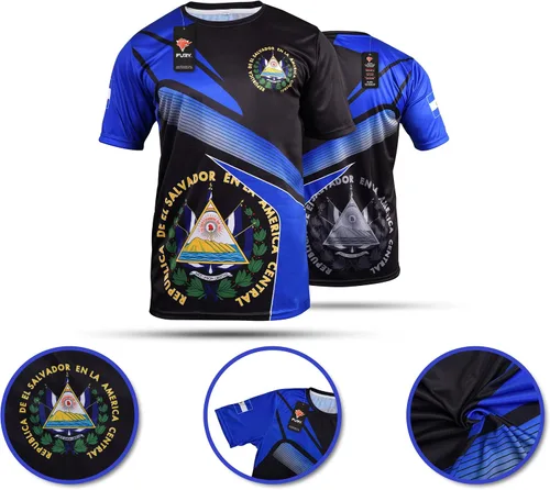 Vista 5 de Fury El Salvador Camiseta de Fútbol de El Salvador Jersey El Salvador Camiseta HombreMujerUnisexHombres