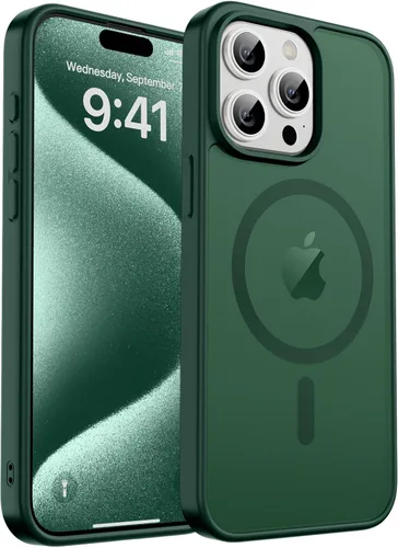 Vista 259 de zapica Funda magnética para iPhone Air, con protector de pantalla de vidrio templado, compatible con MagSafe, translúcida mate, a prueba de golpes
