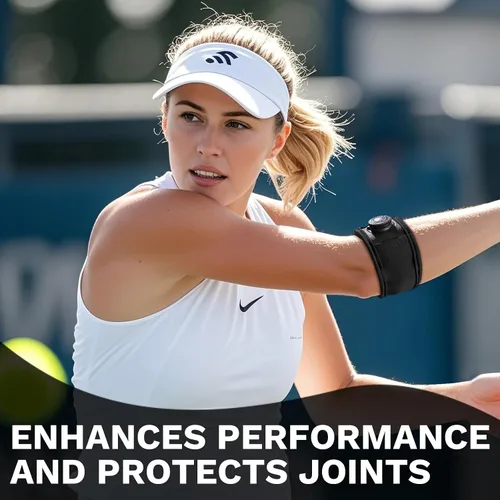 Vista 5 de Codera de tenis para hombres y mujeres (S/M solo para brazos más pequeños), codo para tendinitis, codo de tenis y codo de golfista, correa de codo