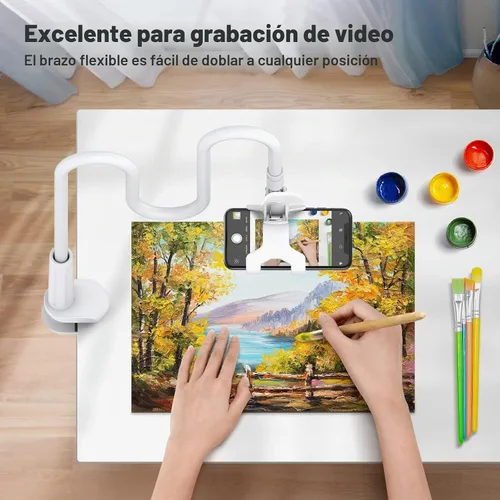 Vista 6 de Soporte para Teléfono Celular de Cuello de Cisne, Soporte Universal Flexible 360 para Teléfono, Soporte Perezoso con Abrazadera de Brazos Largos