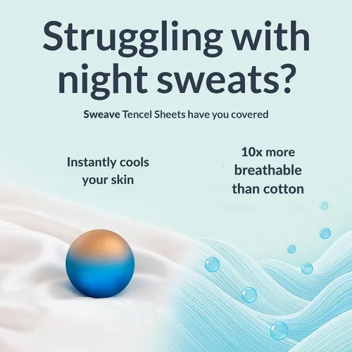 Vista 7 de Sábanas de eucalipto: sábanas refrescantes de Tencel de mezcla Queen con algodón egipcio, tejido de percal ultrasuave y transpirable, juego de ropa