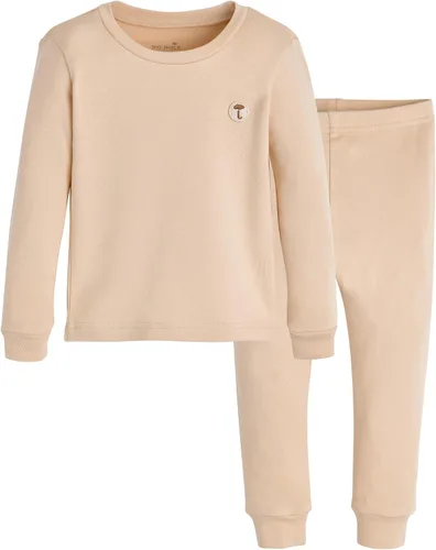 Vista 23 de moimoln 6M-8Y Baby Toddler Pajamas Cotton Blend Long Sleeve Snug Fit Beige