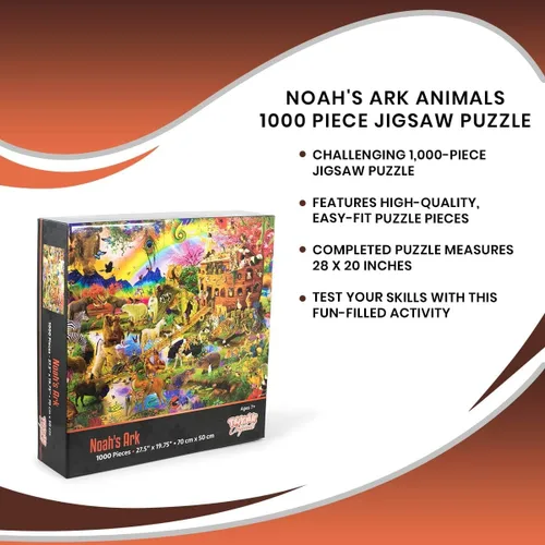 Vista 7 de Rompecabezas de animales del Arca de Noé para adultos y niños Desafiante rompecabezas de 1000 piezas Regalo divertido para entusiastas