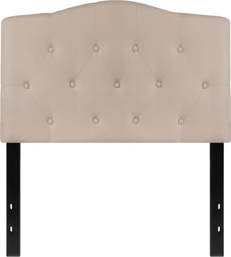 Vista 6 de Flash Furniture Cambridge - Cabecera tapizada capitoné tamaño individual en tela beige