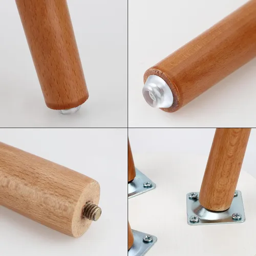 Vista 9 de A2 - Soporte alto para plantas de interior, mesa auxiliar redonda de madera con soporte para macetas, decoración moderna del hogar