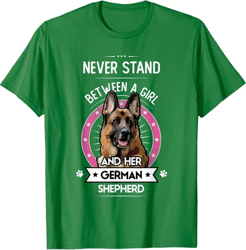 Vista 27 de Never Stand Between A Girl and Her German Shepherd T-Shirt Asphalt Grey