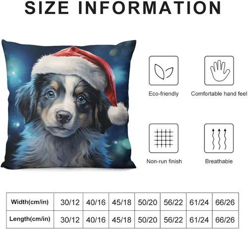 Vista 3 de Almohadas decorativas para sofá, perro, cachorro, decoradas con luces de Papá Noel, regalo para amantes de los perros, funda de cojín para sofá al