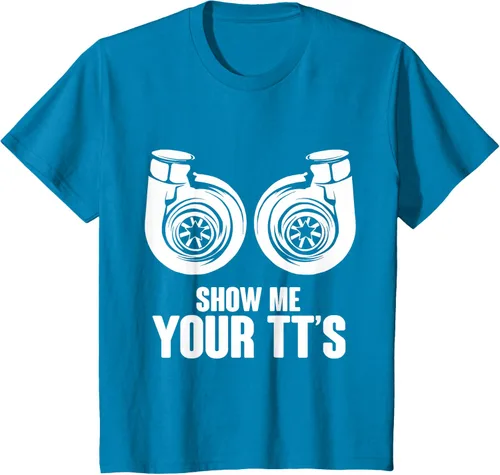 Vista 79 de Funny Show Me Your TT's Twin Turbo Car Racing Camiseta, Negro, S
