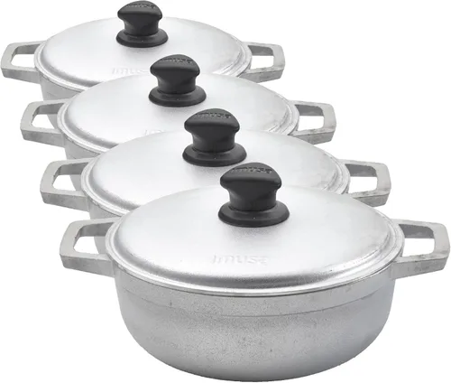 Vista 10 de IMUSA Caldero - Olla con tapa de aluminio de 2 cuartos de galón, aluminio fundido, perfecta para servir grupos pequeños, asas remachadas, fabricada