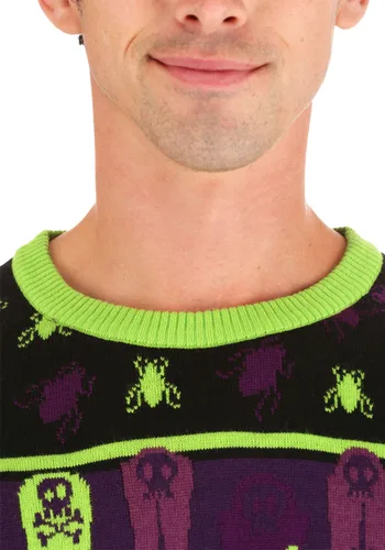 Vista 6 de Suéter de Halloween Beetlejuice ¡Es la Hora del Show! para Adultos Multicolor