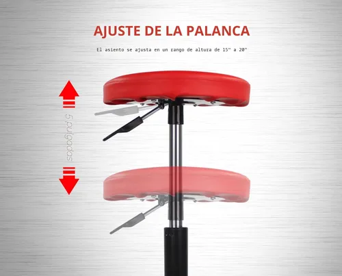 Vista 6 de MaxWorks 80771 Asiento neumático de rodillo/rastrillo con altura ajustable - Capacidad de 300 libras