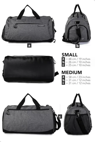 Vista 6 de Fitgriff Bolsa de gimnasio para hombres y mujeres con compartimento para zapatos y artículos húmedos, bolsa de lona para viajes, deportes, fitness