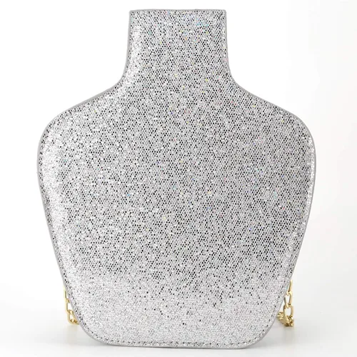 Vista 4 de QiMing Bolso de hombro láser con forma de botella de tequila, bolso cruzado de poliuretano para mujer