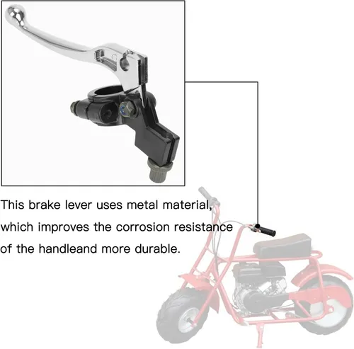 Vista 7 de YOXUFA Manija de Freno de Bicicleta Mini Maneta de Embrague para Coleman CT100U CC100X Baja DoodleBug DB30 Motovox MBX10 MBX11 Monster Moto 79cc