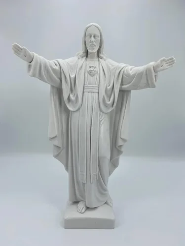 Vista 5 de THE FAITH GIFT SHOP Estatua Blanca del Sagrado Corazón de Jesús Montmatre Made in Italy/Estatua Blanca del Sagrado Corazon de Jesus Hecha en Italia