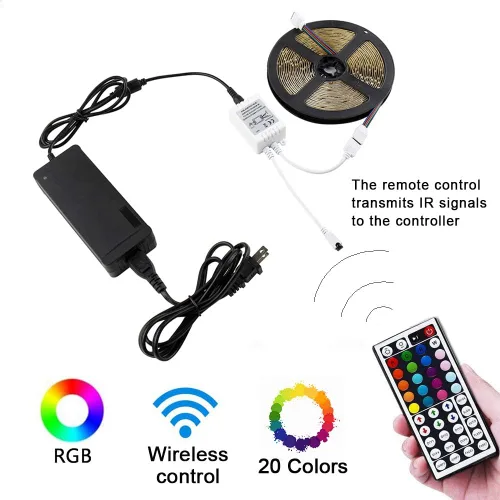 Vista 6 de BZONE Controlador de luz de tira LED (control remoto IR de 44 teclas)
