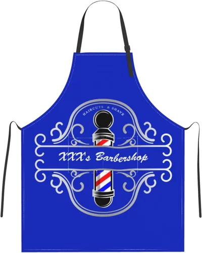 Vista 17 de Delantal de peluquería personalizado para hombres y mujeres, delantal de peluquería con texto personalizado con bolsillos, delantal ajustable